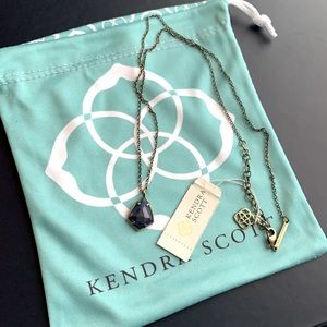 Kendra Scott Cory necklace Brass & Blue NWT